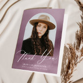 Dusty Paars Waterverf Arch Foto Afstuderen Bedankkaart