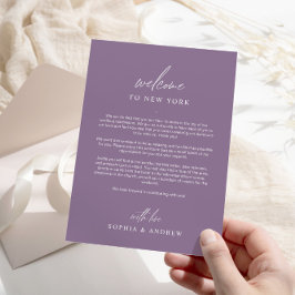 Dusty Paars Welkomstreisroute Dank je kaart