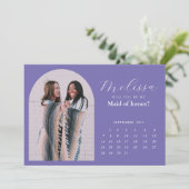 Dusty Paarse Arch Bridesmaid proposal Kaart (Staand voorkant)