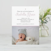 Dusty paarse baptisme-uitnodiging kaart (Staand voorkant)