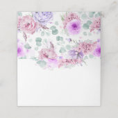 Dusty paarse bloemen elegante romantische bruiloft plaatskaartje (Buitenkant ongevouwen)