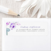 Dusty Paarse Blooms Elegant Waterverf Etiket (Insitu)