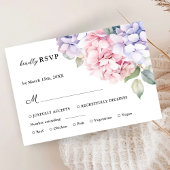 Dusty Paarse & Blush Roze Hydrangea Wedding RSVP