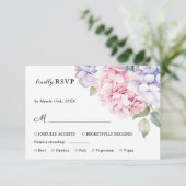 Dusty Paarse & Blush Roze Hydrangea Wedding RSVP (Staand voorkant)