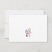 Dusty Paarse & Blush Roze Hydrangea Wedding RSVP (Achterkant)