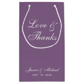 Dusty Paarse bruiloft script Liefde en Bedankt Een Klein Cadeauzakje (Achterkant)