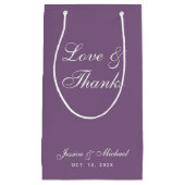 Dusty Paarse bruiloft script Liefde en Bedankt Een Klein Cadeauzakje (Voorkant)