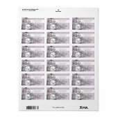 Dusty Paarse Damask Musical  Vogelkooi Etiket (Full Sheet)