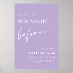 Dusty Paarse de avond voor repetitie teken Poster