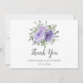 Dusty Paarse Eucalyptus Botanical Wedding Bedankkaart (Voorkant)