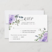 Dusty Paarse Eucalyptus Botanical Wedding RSVP Kaartje (Voorkant)