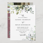 Dusty Paarse Eucalyptus bruiloft QR Code Foto Kaart (Voorkant / Achterkant)