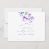 Dusty Paarse Floral Bridesmaid - Maid of Honor Kaart (Voorkant)