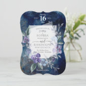 Dusty Paarse Floral Garden Wedding Invitation Kaart (Staand voorkant)