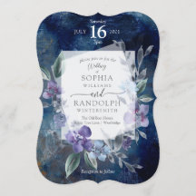 Dusty Paarse Floral Garden Wedding Invitation