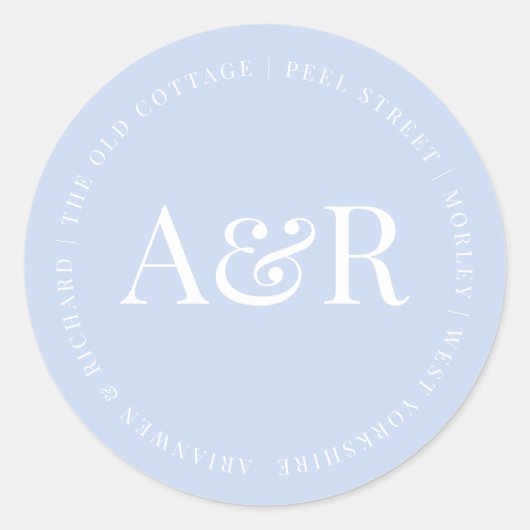 Dusty Paarse Floral Garden Wedding Invitation Ronde Sticker (Voorkant)