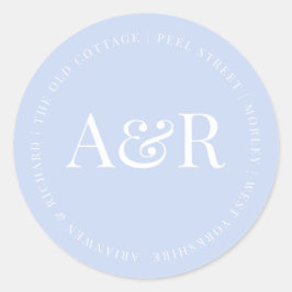 Dusty Paarse Floral Garden Wedding Invitation Ronde Sticker