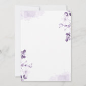 Dusty Paarse Floral Rustic Wedding Invitation Kaart (Achterkant)