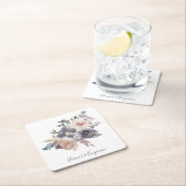 Dusty Paarse Floral Waterverf Wedding Custom Kartonnen Onderzetters (Insitu)