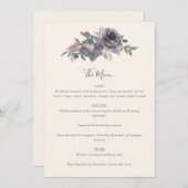 Dusty Paarse Floral Waterverf Wedding Custom Menu (Voorkant / Achterkant)