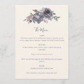 Dusty Paarse Floral Waterverf Wedding Custom Menu (Voorkant)