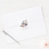 Dusty Paarse Floral Waterverf Wedding Custom Vierkante Sticker (Envelop)
