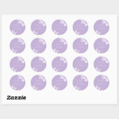 Dusty Paarse Floral Wedding Ronde Sticker (Vel)