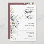 Dusty Paarse Greenery Vrijgezellenfeest QR Code Fo Kaart (Voorkant / Achterkant)