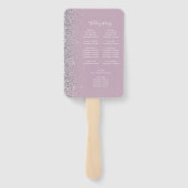 Dusty Paarse Lila Zilveren Glitter Trouwprogramma Handwaaier (Achterkant)