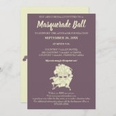 Dusty Paarse Masquerade Ball Fundraiser Gala Invit Kaart (Voorkant / Achterkant)