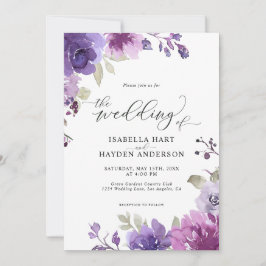 Dusty Paarse Mauve Lila Floral Boho Wedding Kaart