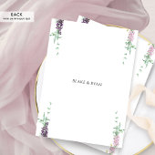 Dusty Paarse, Mauve Pastel Bloemen Monogram Huweli Kaart