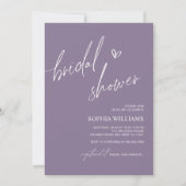 Dusty Paarse minimalistische bridal Shower-uitnodi Kaart (Voorkant)
