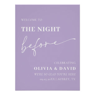 Dusty Paarse nacht voor repetitie diner teken Perfect Poster