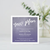 Dusty Paarse Ombre uitgesteld bruiloft nieuwe plan Kaart (Staand voorkant)