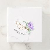 Dusty Paarse Peony Roos Greenery Leaves Wedding Bedankjes Labels (In situ)