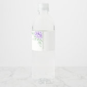 Dusty Paarse Peony Roos Greenery Leaves Wedding Waterfles Etiket (Achterkant)