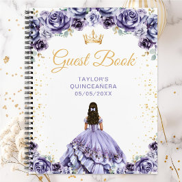 Dusty Paarse Princess Quinceañera Guest Book Notitieboek