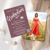 Dusty Paarse QR Code Afstuderen Kaart