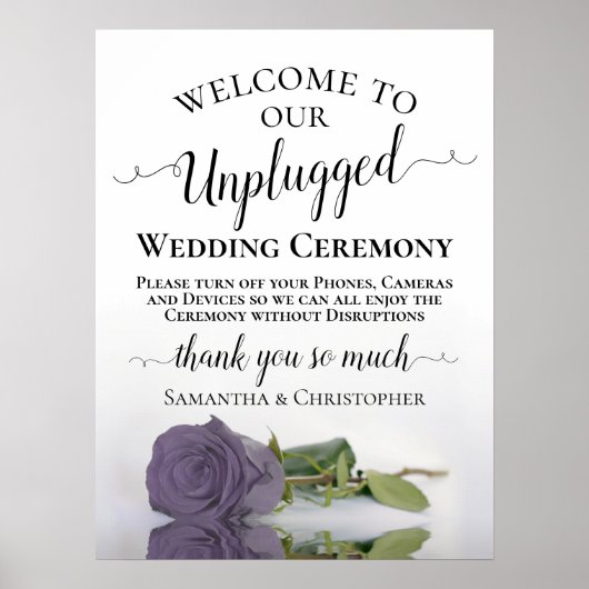 Dusty Paarse Roos Chic Unplugged Wedding Ceremony Poster (Voorkant)
