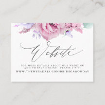 Dusty Paarse roze bloemige bruiloft website Kaart