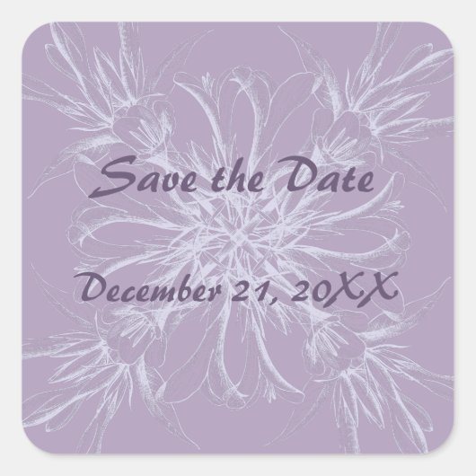 Dusty Paarse Save the Date Stickers (Voorkant)