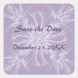Dusty Paarse Save the Date Stickers