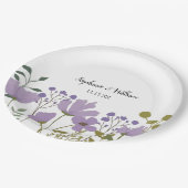 Dusty Paarse Spring Floral Wedding Personalized Papieren Bordje (Gekanteld)