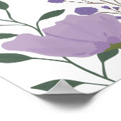 Dusty Paarse Spring Floral Wedding Seating Chart Poster (Hoek)