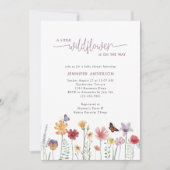 Dusty Paarse Waterverf Wildflower Baby shower Kaart (Voorkant)