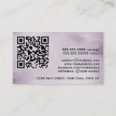 Dusty Paarse & Zilveren Abstracte Waterverf QR Cod Visitekaartje (Achterkant)