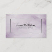 Dusty Paarse & Zilveren Abstracte Waterverf QR Cod Visitekaartje (Voorkant)