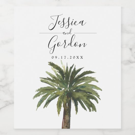 Dusty Palm | Dranklabel set Wijn Etiket (Enkel label)