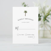 Dusty Palms | Weddengeviering | Antwoord op RSVP (Staand voorkant)